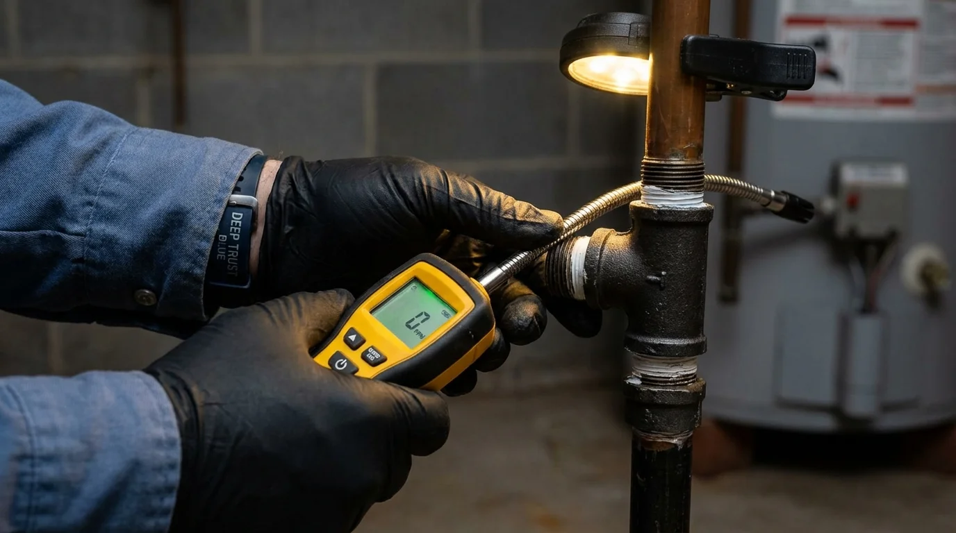 Gas leak detection with electronic sniffer by Johns Plumbing LLC in Reedley