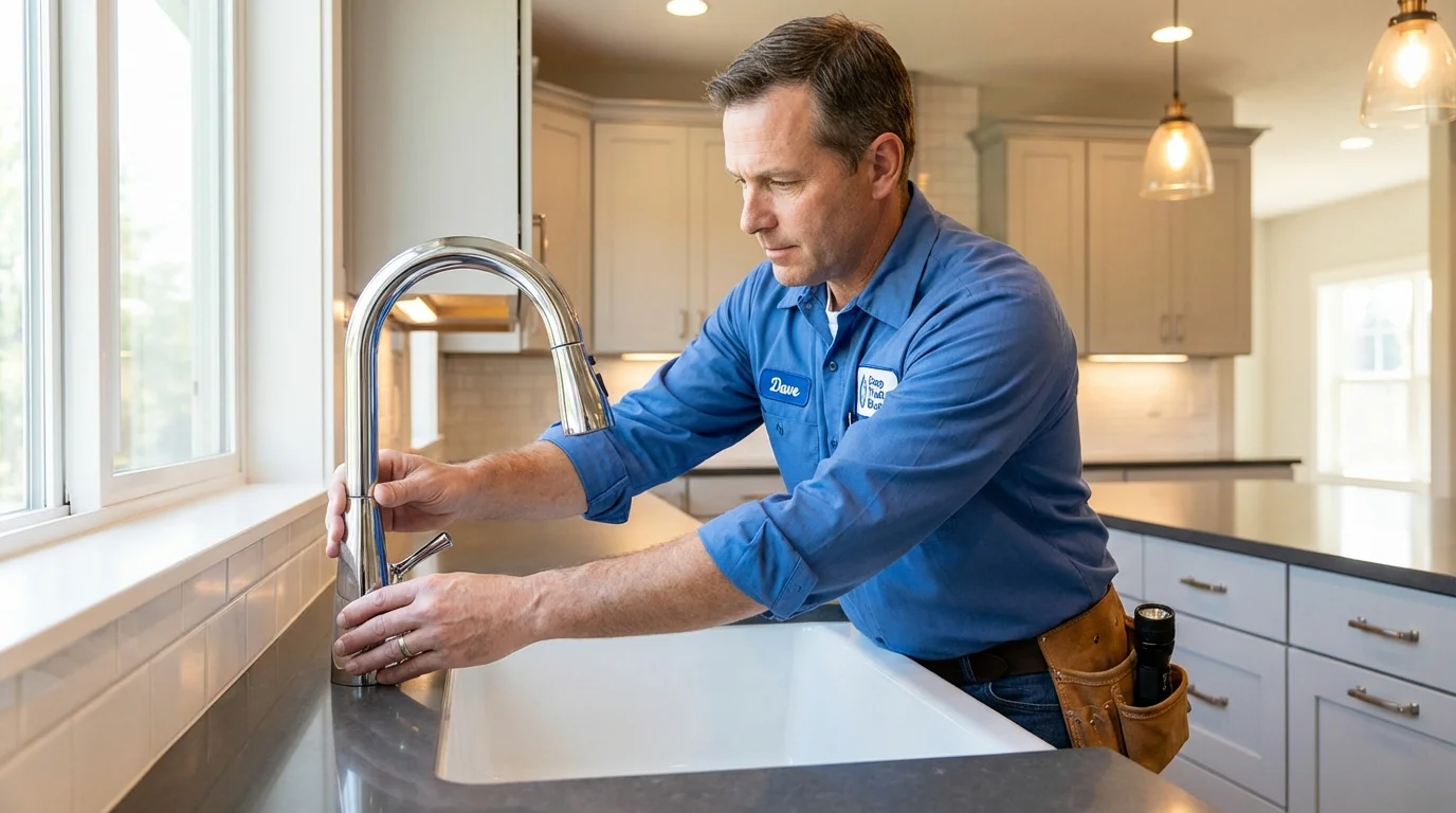 Kitchen faucet installation by Johns Plumbing LLC in Reedley